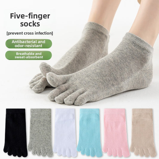 Women's Breathable Cotton Five-Toe Socks