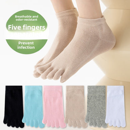 Women's Breathable Cotton Five-Toe Socks